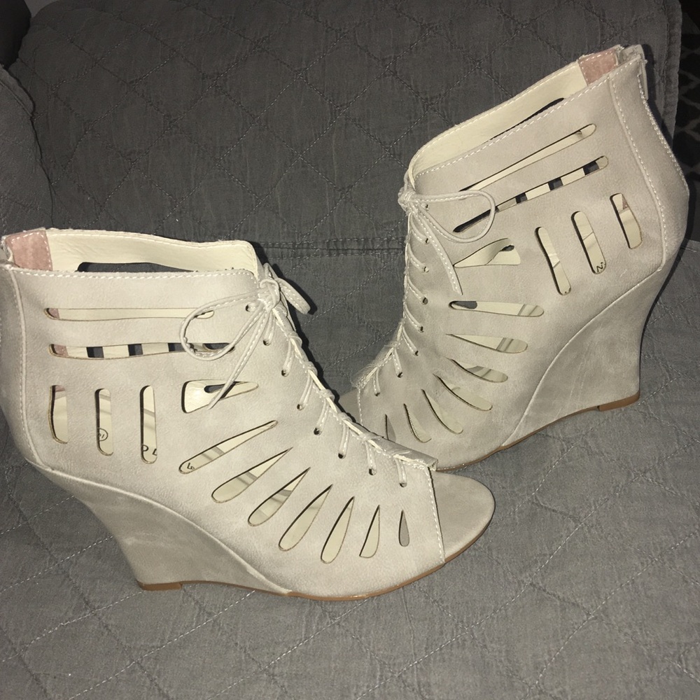 Wedge lace up sandals
